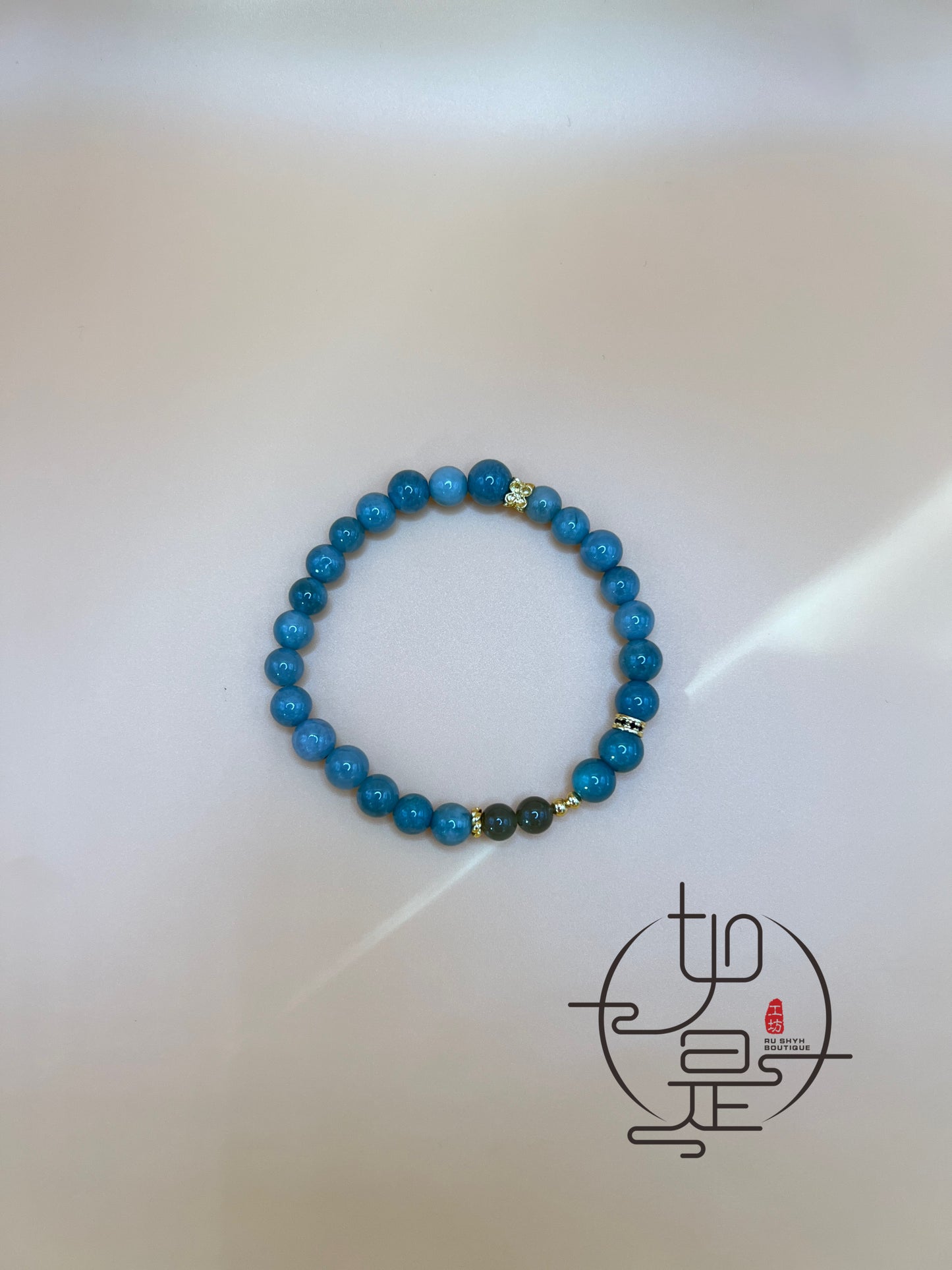 Blue Feicui jade baby beads bracelet