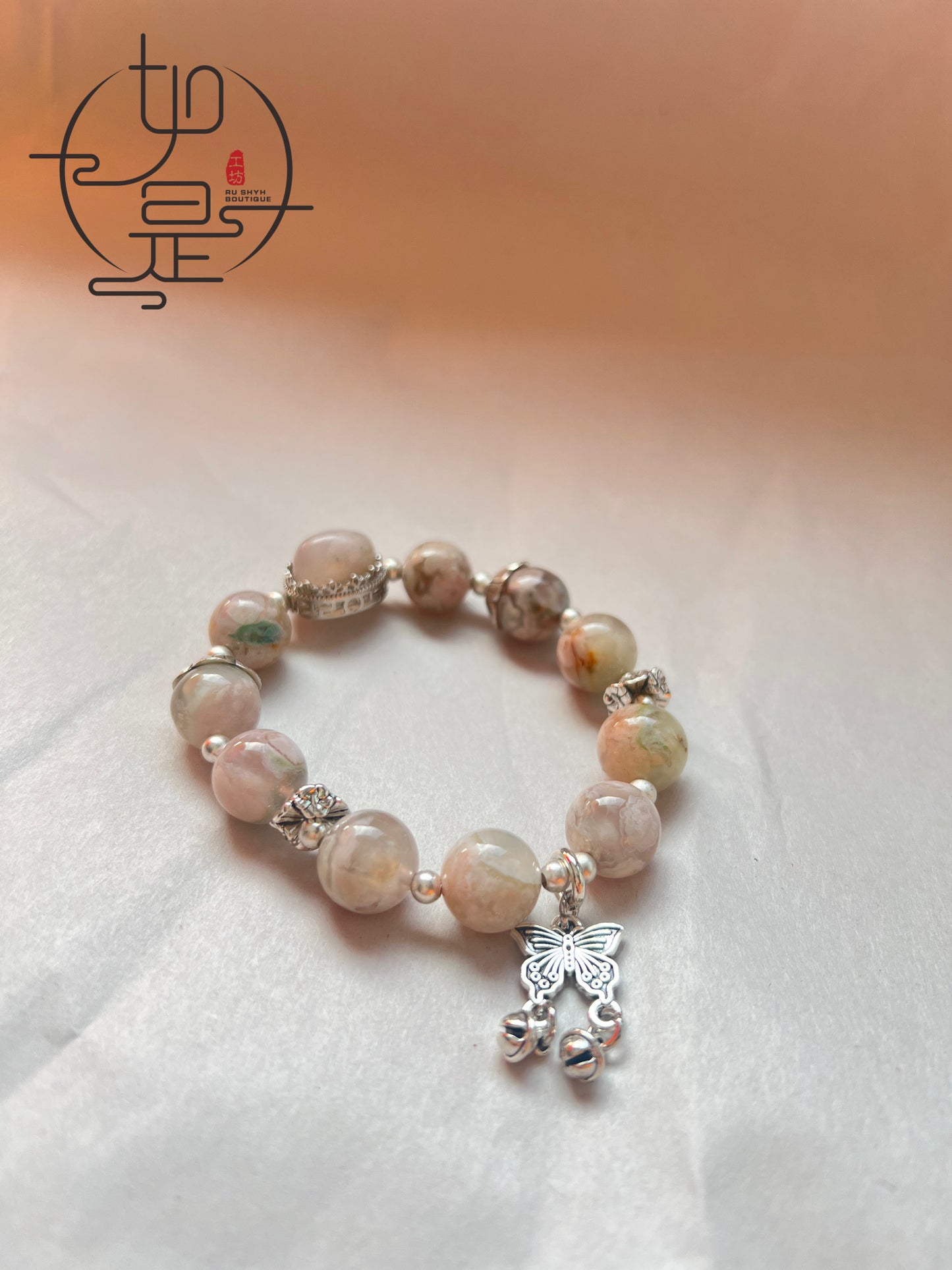 Sakura agate bracelet