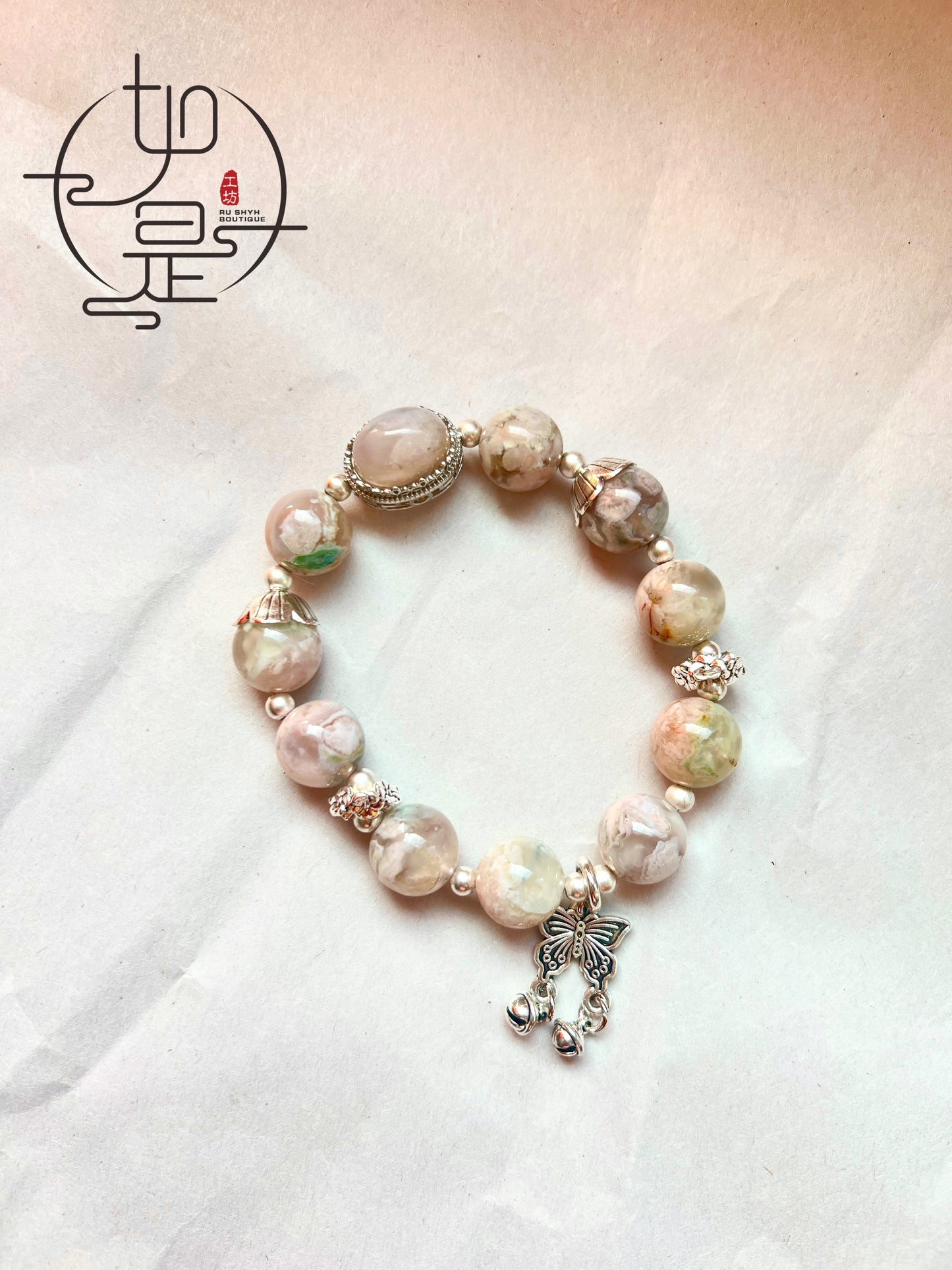 Sakura agate bracelet