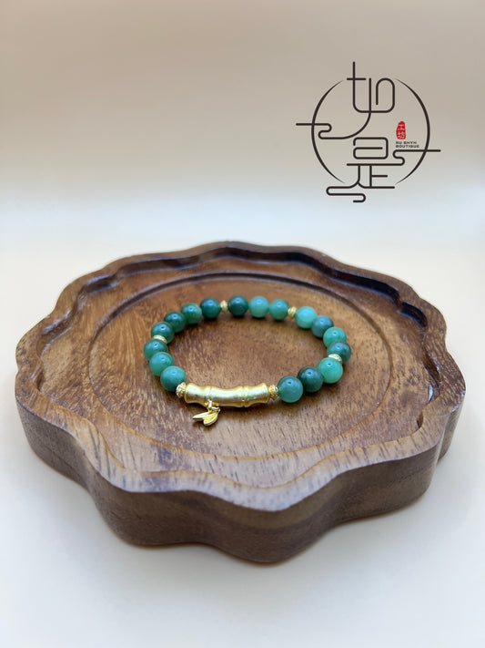 Hetian jade beaded bamboo bracelet