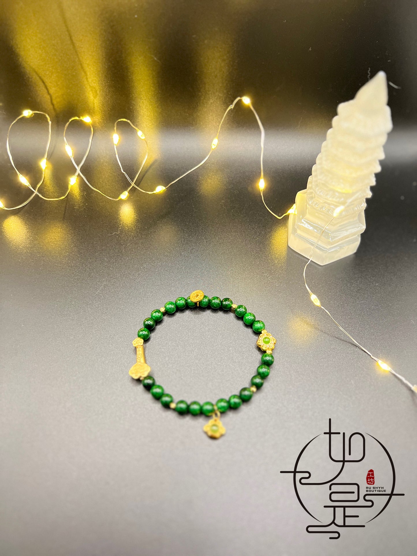 Ganqing Jade Beaned Bracelet