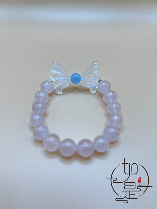 Rose Quartz Beaded Butterfly Bracelet